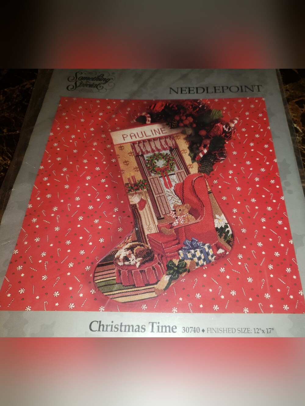 Vintage Something Special Christmas Stocking Needlepoint Kit "Christmas Time"